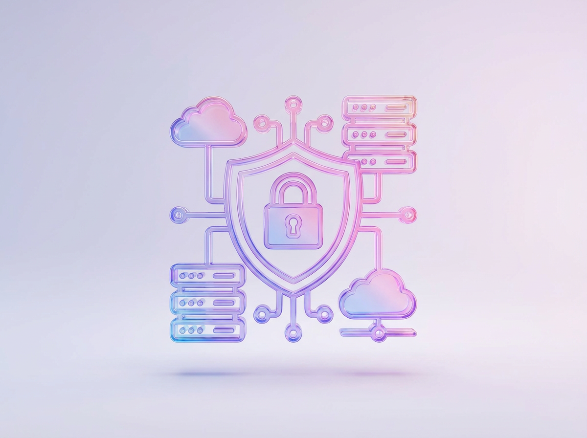 Cloud, infrastructure and cybersecurity services icon