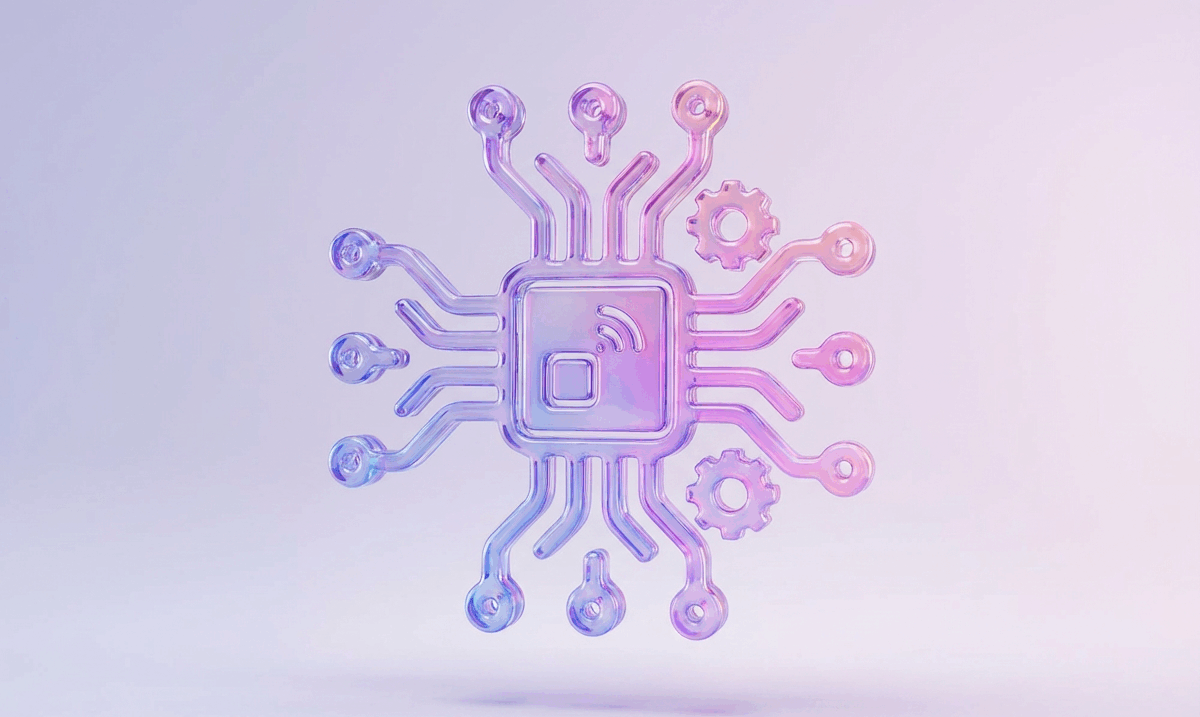 Firefly_Gemini Flash_replace the ring with simple IoT & Embedded Systems icon liquid glass without change 707200