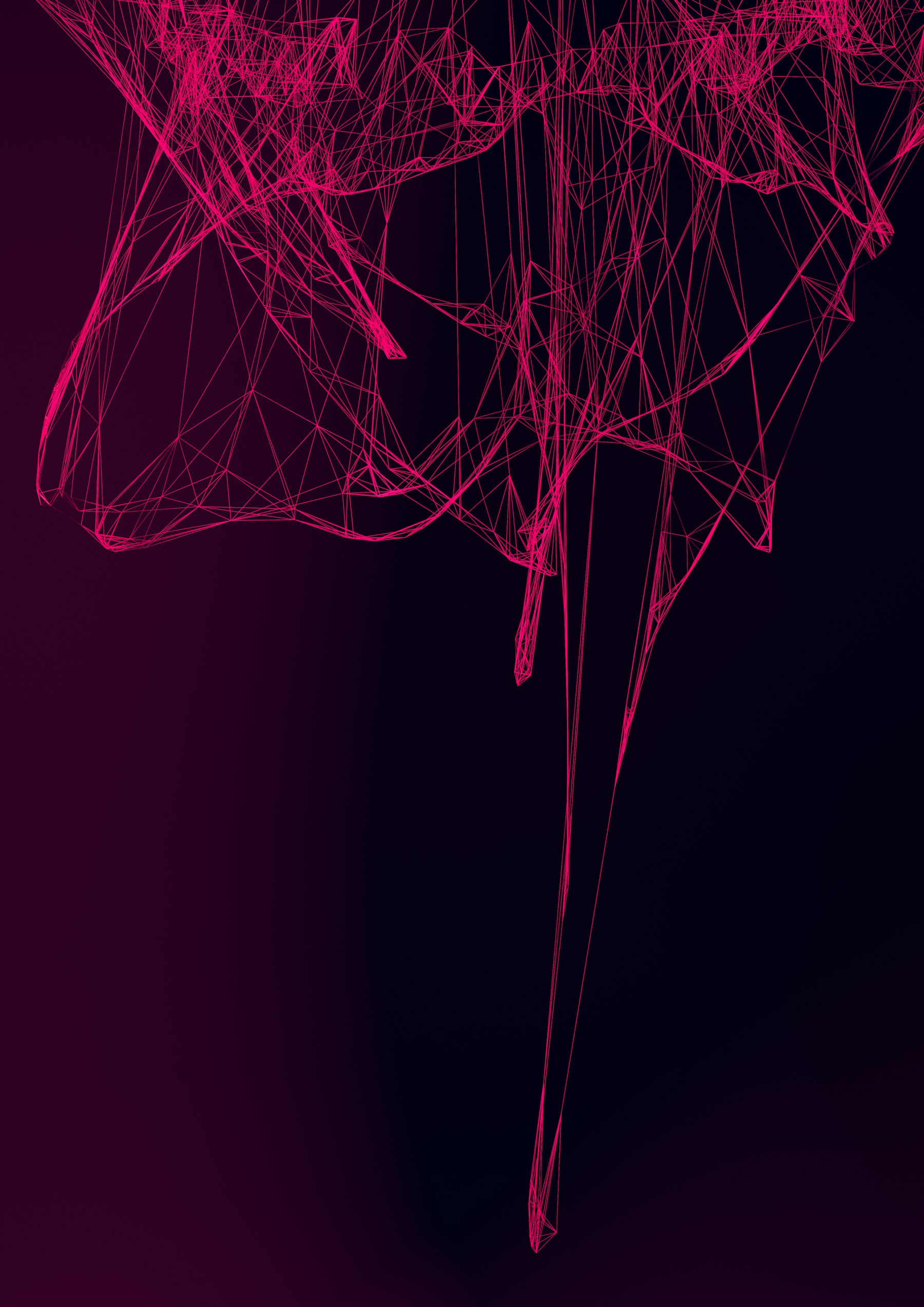 Abstract purple 3D technology form used as decorative artwork for NERUOS products